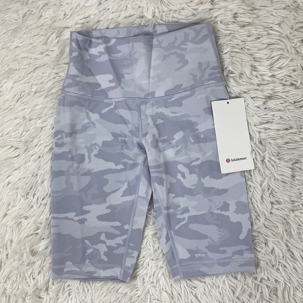 NWT Lululemon Wunder Under Short 10" Ribbed Incognito Camo Jacquard Alpine White
